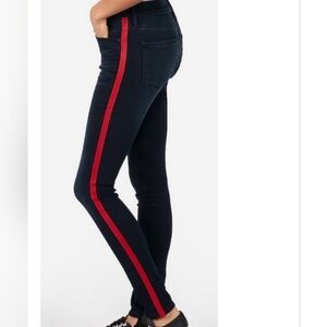 Express legging mid rise Jeans with red stripe size 14r